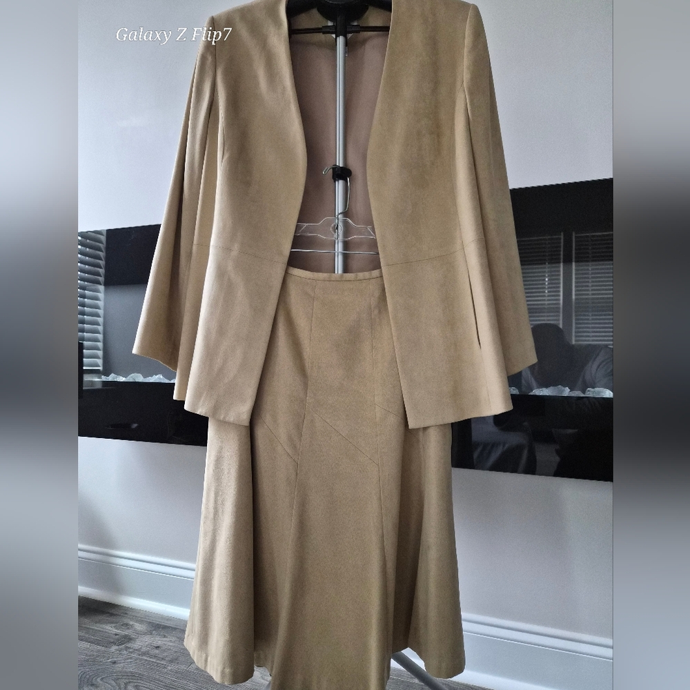 ​VTG Talbots Camel Wool Skirt Suit Set | 2-Piece Blazer & Midi Skirt | Size 14P